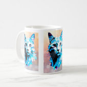 Kunstportret met felle kleuren. koffiemok (Voorkant links)