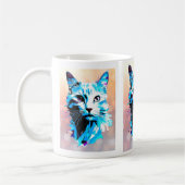 Kunstportret met felle kleuren. koffiemok (Links)