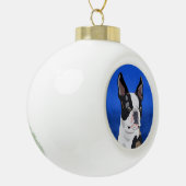 Kunstportret van Boston Terrier Dog Keramische Bal Ornament (Links)