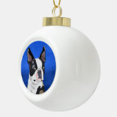 Kunstportret van Boston Terrier Dog Keramische Bal Ornament (Rechts)