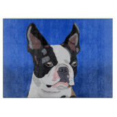 Kunstportret van Boston Terrier Dog Snijplank (Voorkant)