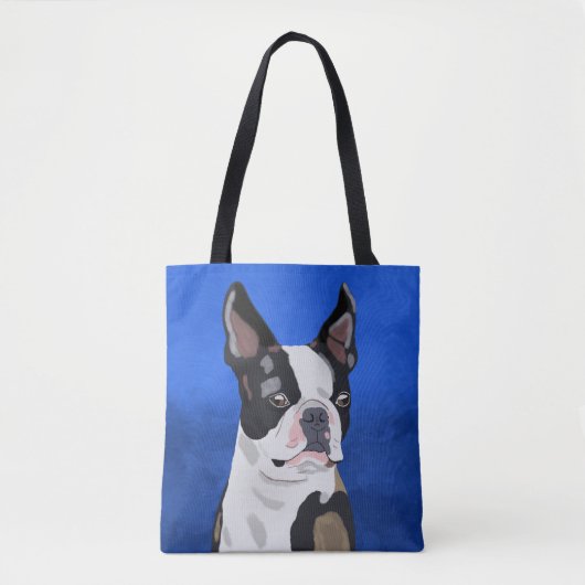 Kunstportret van Boston Terrier Dog Tote Bag (Voorkant)