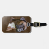 Kunstportret voor boxer Dog-olie Bagagelabel (Voorkant horizontaal)