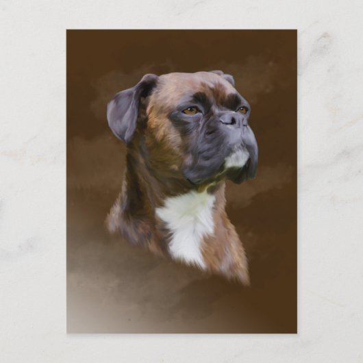 Kunstportret voor boxer Dog-olie Briefkaart (Voorkant)
