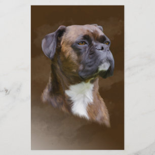 Kunstportret voor boxer Dog-olie Briefpapier