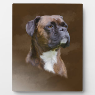 Kunstportret voor boxer Dog-olie Fotoplaat