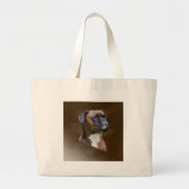 Kunstportret voor boxer Dog-olie Grote Tote Bag (Voorkant)