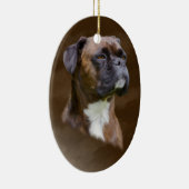 Kunstportret voor boxer Dog-olie Keramisch Ornament (Rechts)