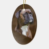 Kunstportret voor boxer Dog-olie Keramisch Ornament (Links)
