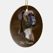 Kunstportret voor boxer Dog-olie Keramisch Ornament (Rechts)