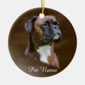 Kunstportret voor boxer Dog-olie Keramisch Ornament (Voorkant)