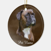 Kunstportret voor boxer Dog-olie Keramisch Ornament (Links)