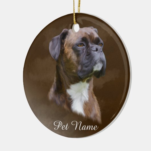 Kunstportret voor boxer Dog-olie Keramisch Ornament (Links)