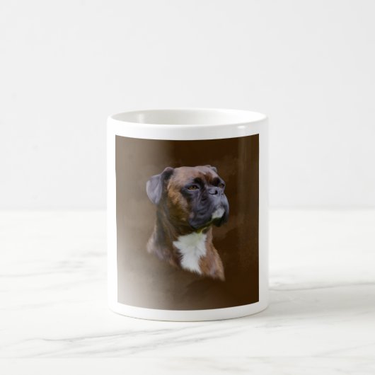 Kunstportret voor boxer Dog-olie Koffiemok (Center)