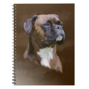 Kunstportret voor boxer Dog-olie Notitieboek
