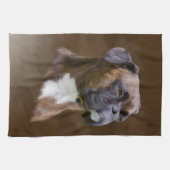 Kunstportret voor boxer Dog-olie Theedoek (Horizontaal)