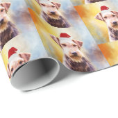 Kunstportret voor de kerstkerstkerstkerstkerstman  cadeaupapier (Rol Hoek)