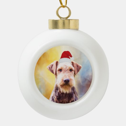 Kunstportret voor de kerstkerstkerstkerstkerstman keramische bal ornament (Voorkant)