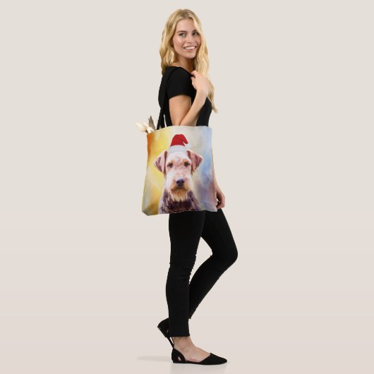 Kunstportret voor de kerstkerstkerstkerstkerstman  tote bag (Op model)
