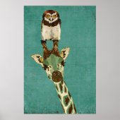 KunstPoster Bronze Giraffe & Owl Poster (Voorkant)