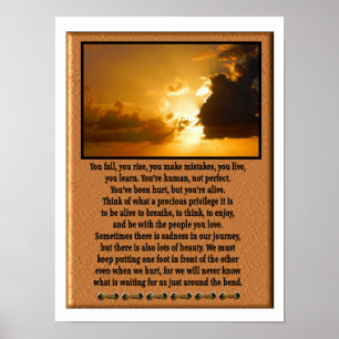 Kunstposter citaat - Je stijgt, je valt Poster