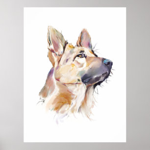Kunstposter Duitse Herdershond – Hond Kunstprint Poster