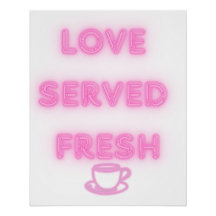 Kunstposter geïnspireerd door roze neonlichten
