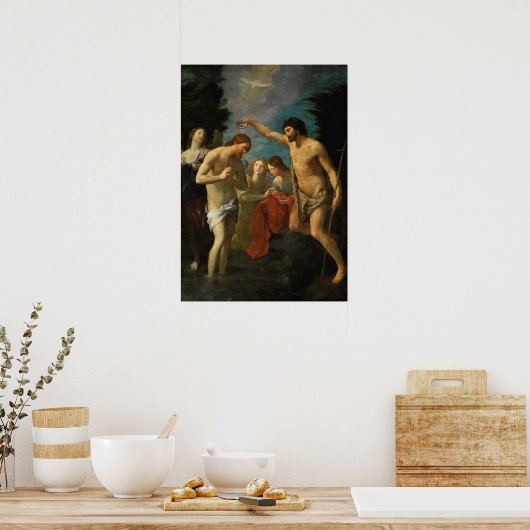 Kunstposter "Het aptisme van Christus" Poster (Keuken)
