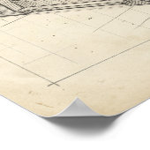 Kunstposter met blueprint van stoommachine uit het poster (Hoek)