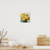 Kunstposter met gele pioen Print Poster (Keuken)