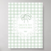 Kunstposter met 'Groot is uw trouw' tekst voor wan Poster (Voorkant)