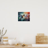Kunstposter met kolibrie-schildering poster (Keuken)