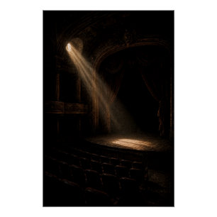 Kunstposter met vintage operahuistoneelverlichting perfect poster