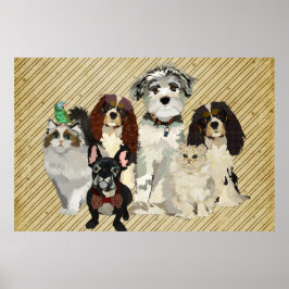 KunstPoster pokken, wetten en veren Poster