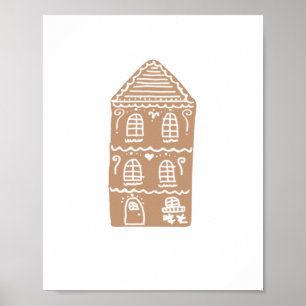 KunstPoster van Gingerbrood House Village Illustra Poster