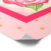 Kunstposter van roze roos poster (Hoek)