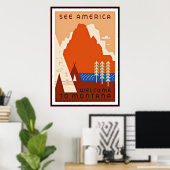 Kunstposter Vintage Zie Amerika Montana groot Poster (Thuiskantoor)