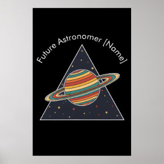 Kunstposter voor toekomstige astronomen met retro poster