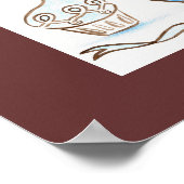 Kunstposterprint Blauwe Cupcake Poster (Hoek)