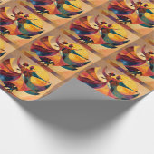 Kunstprint Afrikaans Paar Dansend Cadeaupapier (Hoek)