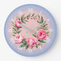 Kunstprint Aquarel Pioenrozen Krans