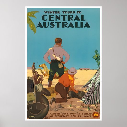 Kunstprint Australië Reisposter Percy Trompf Poster (Voorkant)