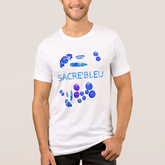 Kunstprint Blauwe Dingen Tri-Blend Shirt (Voorkant)