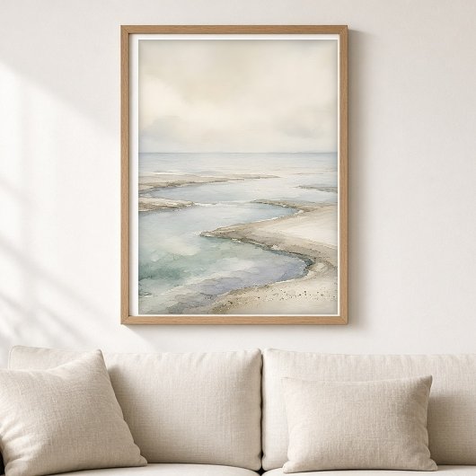 Kunstprint Bleke Getijdestrand Poster