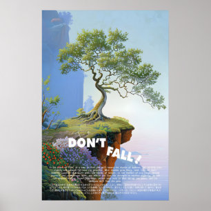 Kunstprint Cliffside Boom Inspirerende Natuur Poster