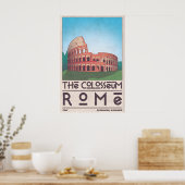 Kunstprint Colosseum Rome, Vintage Reisposter Poster (Keuken)