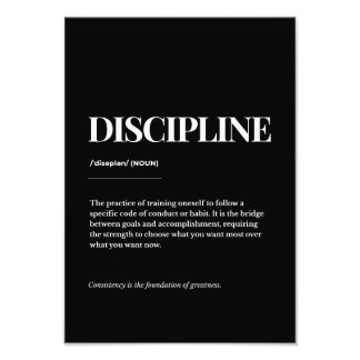Kunstprint Discipline Definitie – Minimalistische Foto Afdruk