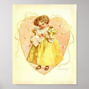 Kunstprint door Maud Humphrey Een Valentijnkaart Poster