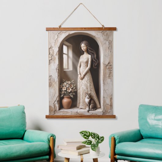 Kunstprint drempel van de tuin Het stille studio Hangend Wandkleed (Woonkamer)