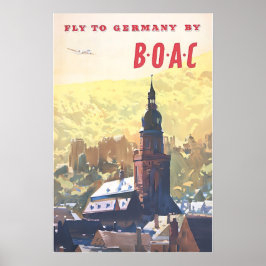 Kunstprint Duitsland Duits decor BOAC Reisposter Poster